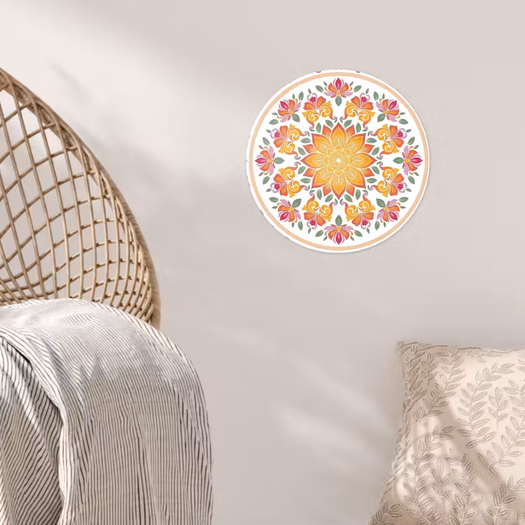 Mandala - Bloemen - Decoratie - Kleurrijk - Abstract Wandcirkel behangsticker klein -sfeer4