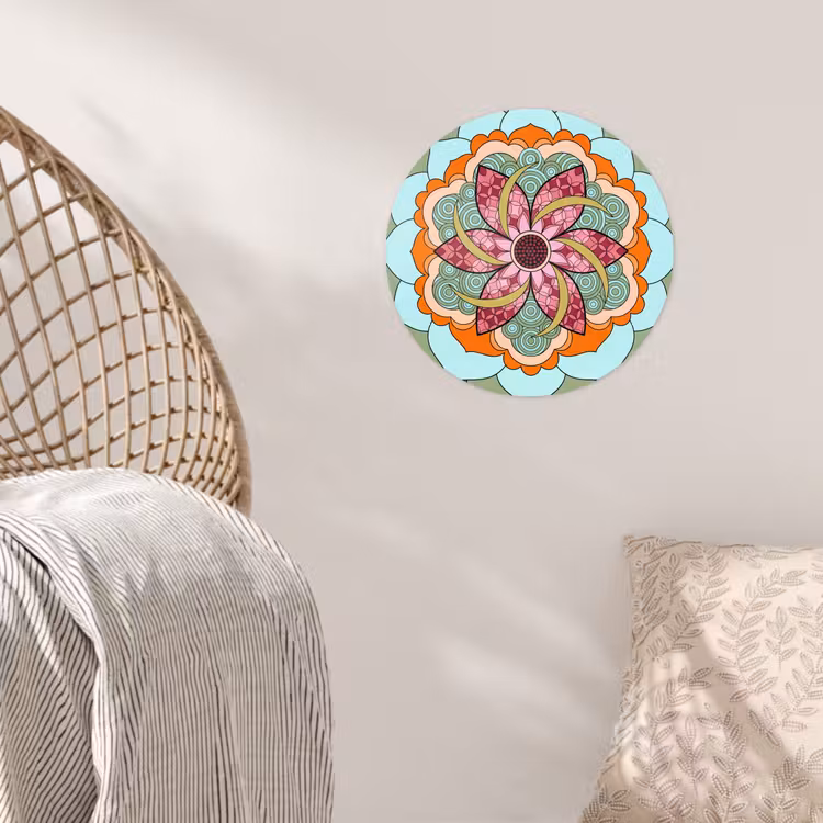 Mandala - Geometrisch - Kunst - Decoratief - Kleurrijk Wandcirkel behangsticker klein -sfeer4
