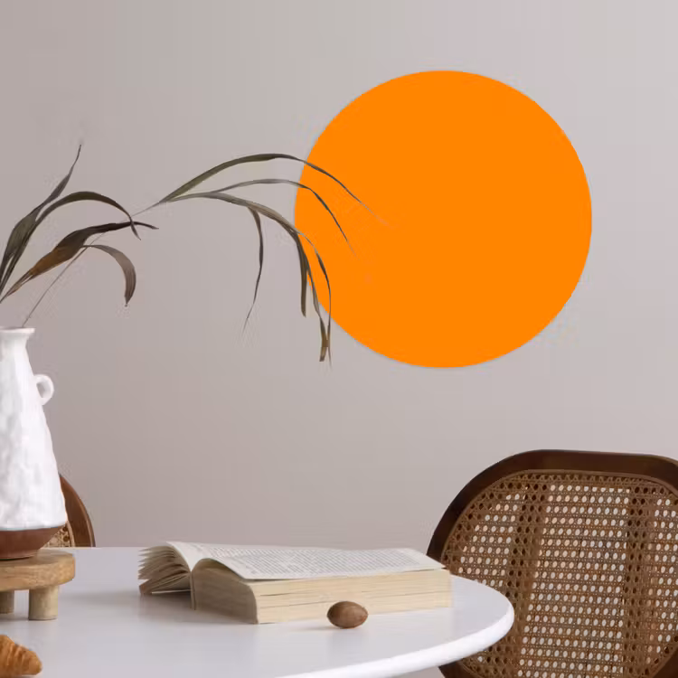Marigold - Glow - Oranje Wandcirkel behangsticker klein 186 -sfeer3