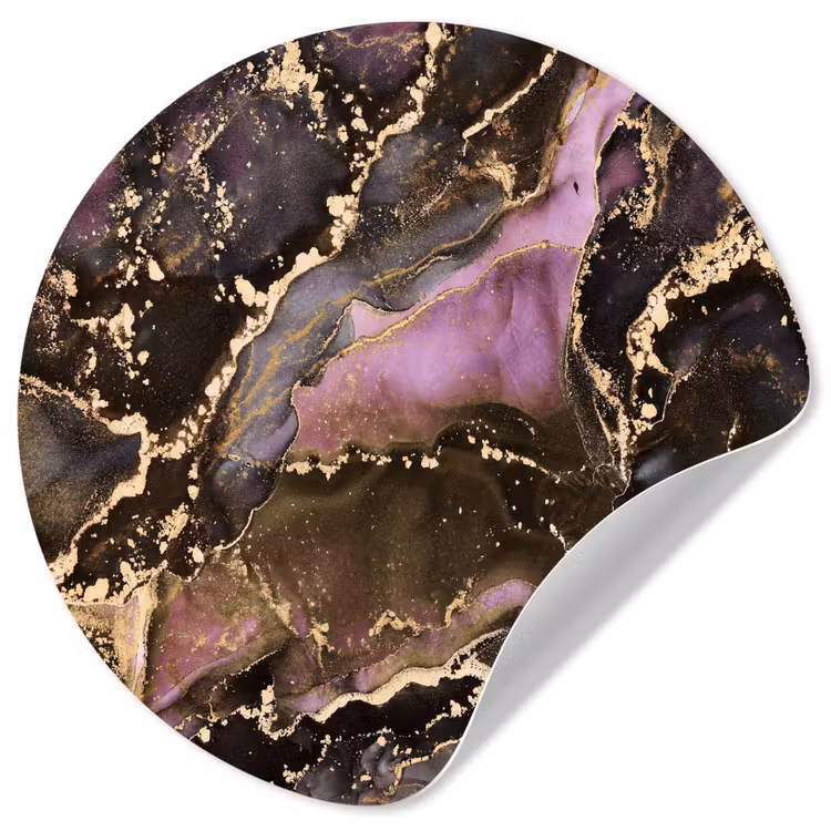 Marmer - Gold - Steen - Abstract Wandcirkel behangsticker klein -3d