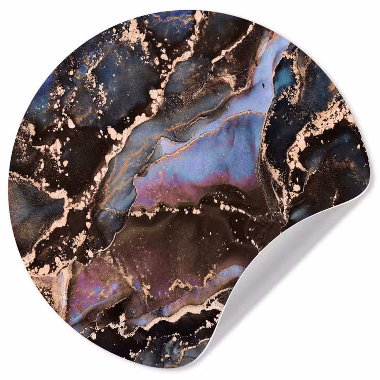 Marmer - Goud - Rosé Wandcirkel behangsticker klein -3d