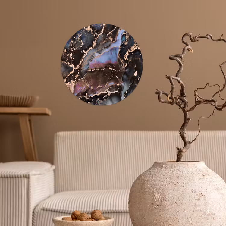 Marmer - Goud - Rosé Wandcirkel behangsticker klein -sfeer1