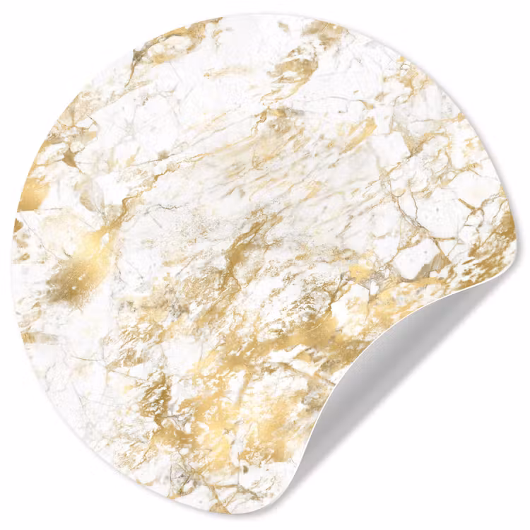 Marmer - Goud - Structuur Wandcirkel behangsticker klein 186 -3d
