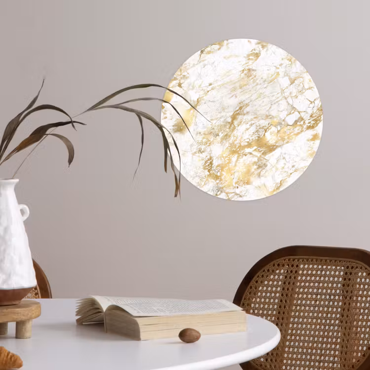 Marmer - Goud - Structuur Wandcirkel behangsticker klein 186 -sfeer3