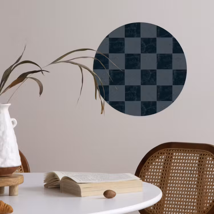 Marmer - Patroon - Antraciet Wandcirkel behangsticker klein 186 -sfeer3