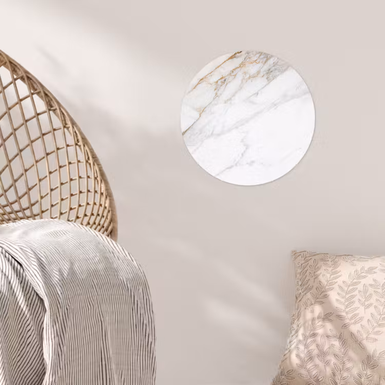 Marmer - Steen - Wit - Goud - Marmerlook - Steen - Luxe Wandcirkel behangsticker klein -sfeer4