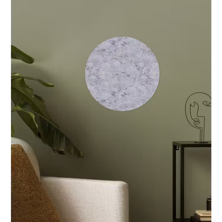 Marmerplaat - Patroon - Grijs Wandcirkel behangsticker klein 186 -sfeer2
