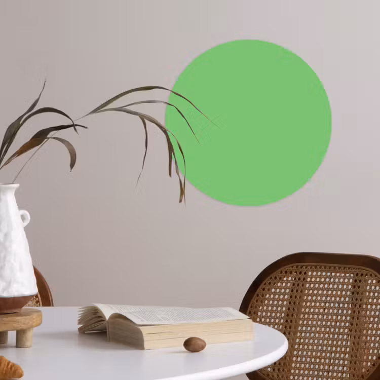 Meadow - Green - Groen Wandcirkel behangsticker klein 186 -sfeer3