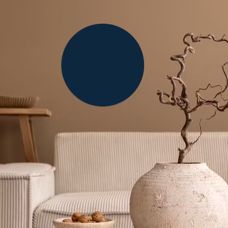 Midnight - Blue - Blauw Wandcirkel behangsticker klein 186 -sfeer1