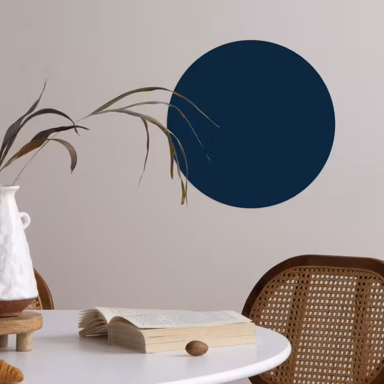 Midnight - Blue - Blauw Wandcirkel behangsticker klein 186 -sfeer3