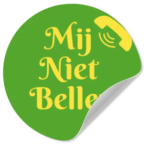 Mij niet bellen - Telefoon - Groen Wandcirkel behangsticker klein -3d