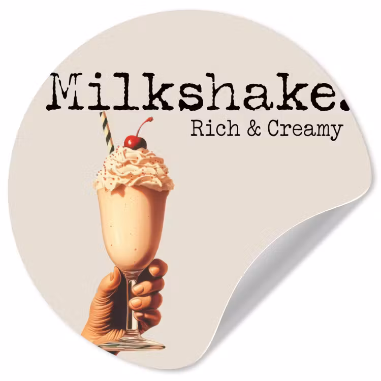 Milkshake - Kers - Rietje Wandcirkel behangsticker klein -3d