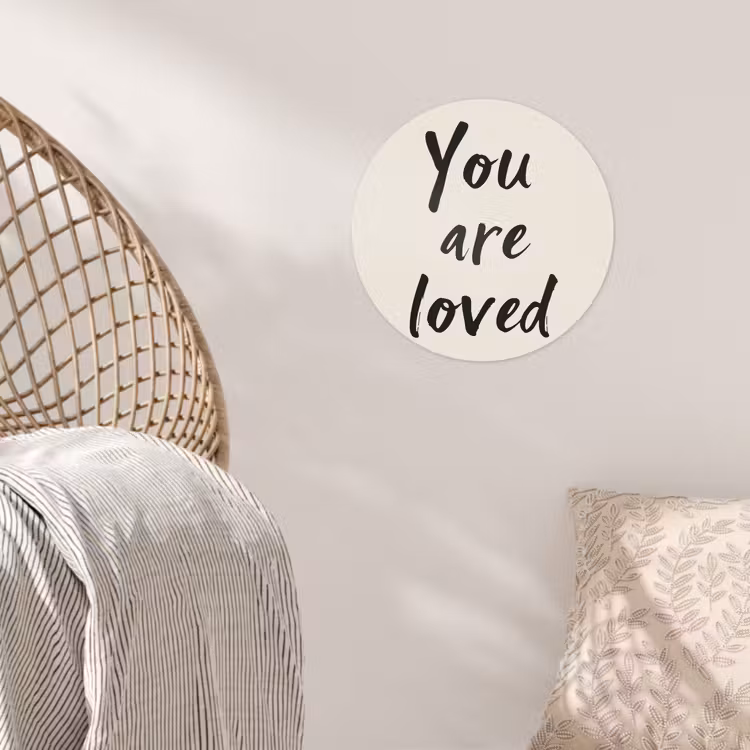 Minimalistisch - Beige - Love Wandcirkel behangsticker klein -sfeer4