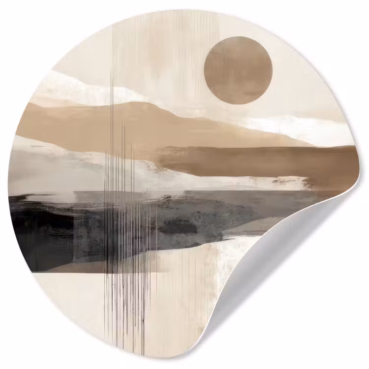 Minimalistisch - Landschap - Dimensie Wandcirkel behangsticker klein -3d