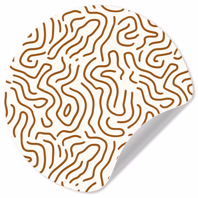 Minimalistisch - Patroon - Terracotta Wandcirkel behangsticker klein 186 -3d