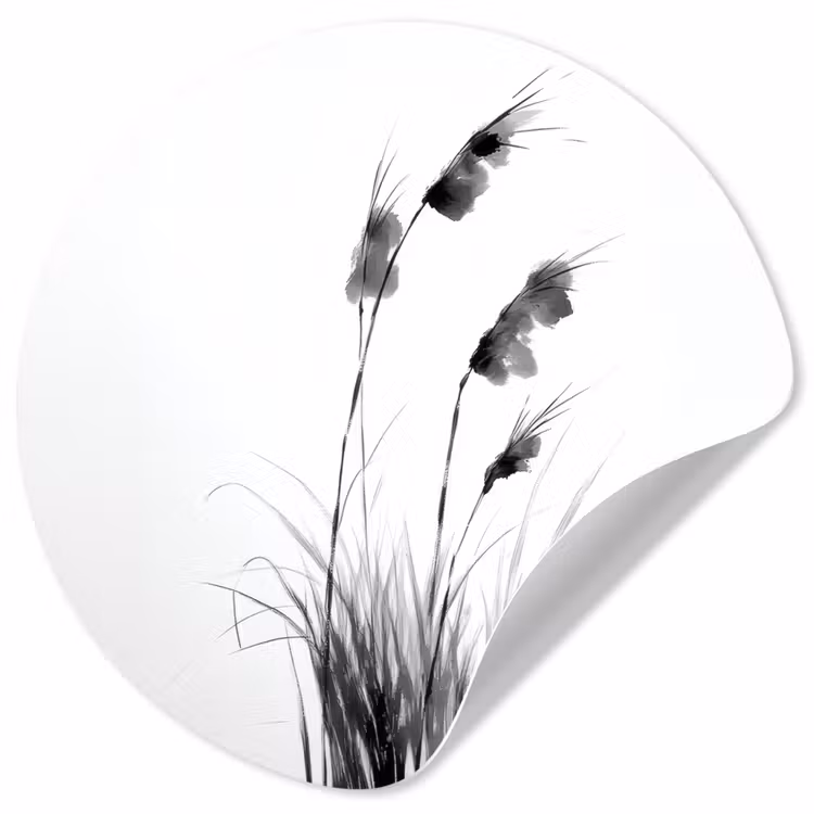 Minimalistisch - Stelen - Wit Wandcirkel behangsticker klein -3d