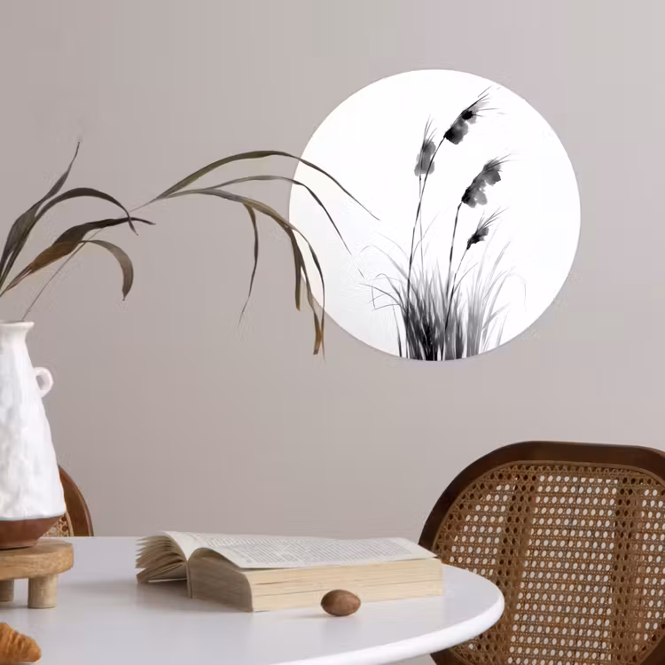 Minimalistisch - Stelen - Wit Wandcirkel behangsticker klein -sfeer3