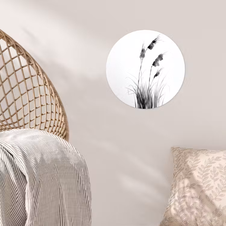 Minimalistisch - Stelen - Wit Wandcirkel behangsticker klein -sfeer4