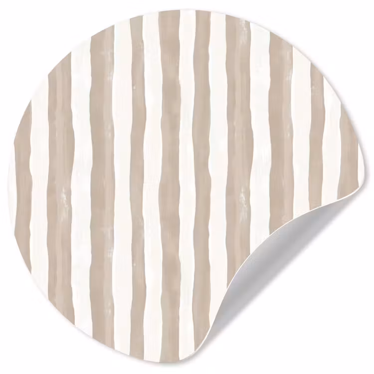 Minimalistisch - Strepen - Beige Wandcirkel behangsticker klein 186 -3d