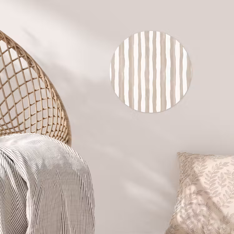 Minimalistisch - Strepen - Beige Wandcirkel behangsticker klein 186 -sfeer4