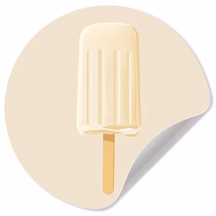 Minimalistisch - Waterijsje - Stokje - Beige Wandcirkel behangsticker klein -3d