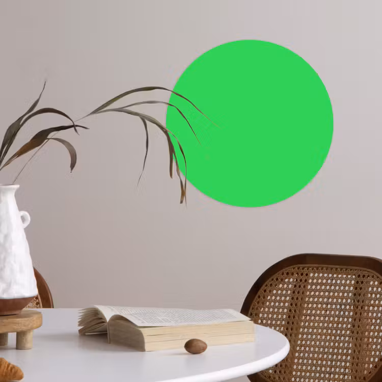 Mint - Green - Groen Wandcirkel behangsticker klein 186 -sfeer3