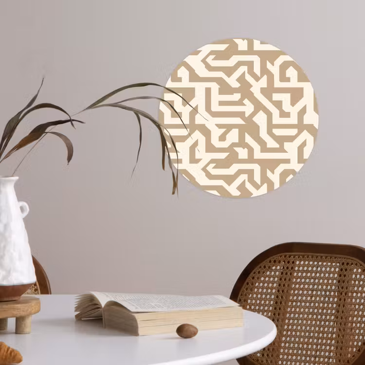 Modern - Abstract - Beige Wandcirkel behangsticker klein 186 -sfeer3