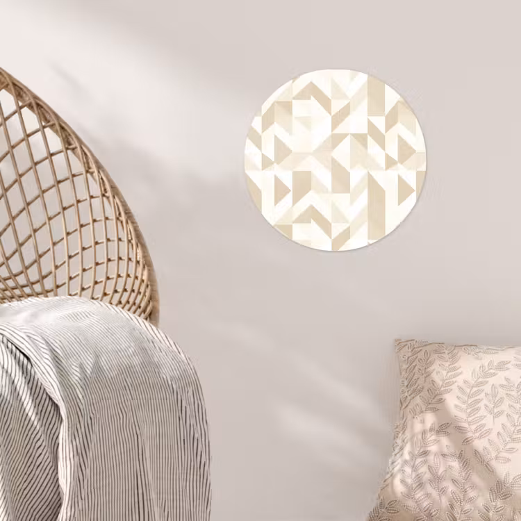 Modern - Abstract - Beige Wandcirkel behangsticker klein 186 -sfeer4