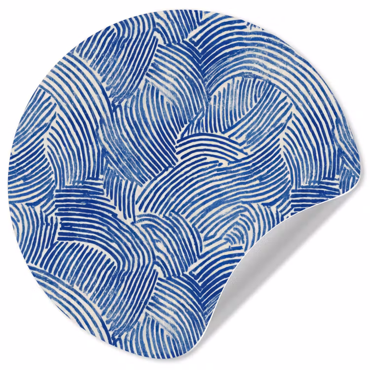 Modern - Abstract - Blauw Wandcirkel behangsticker klein 186 -3d
