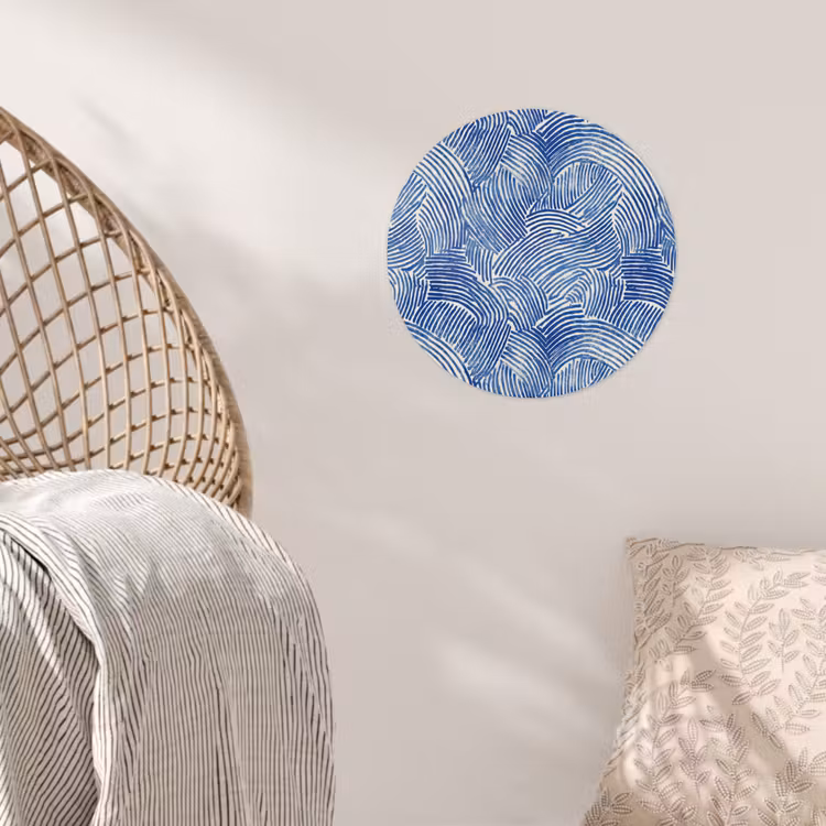 Modern - Abstract - Blauw Wandcirkel behangsticker klein 186 -sfeer4