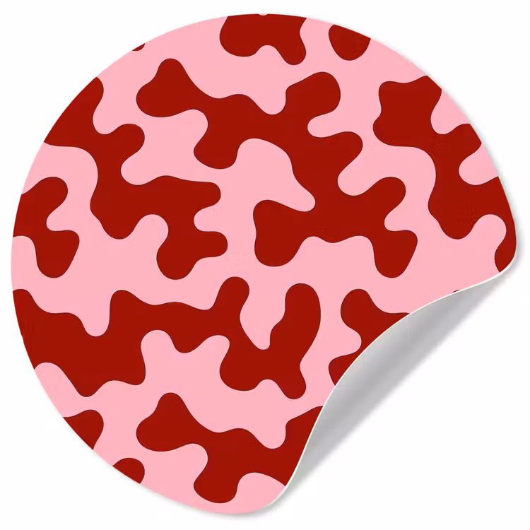 Modern - Abstract - Rood Wandcirkel behangsticker klein 186 -3d