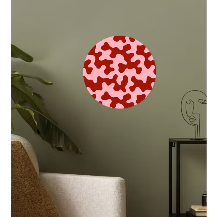 Modern - Abstract - Rood Wandcirkel behangsticker klein 186 -sfeer2