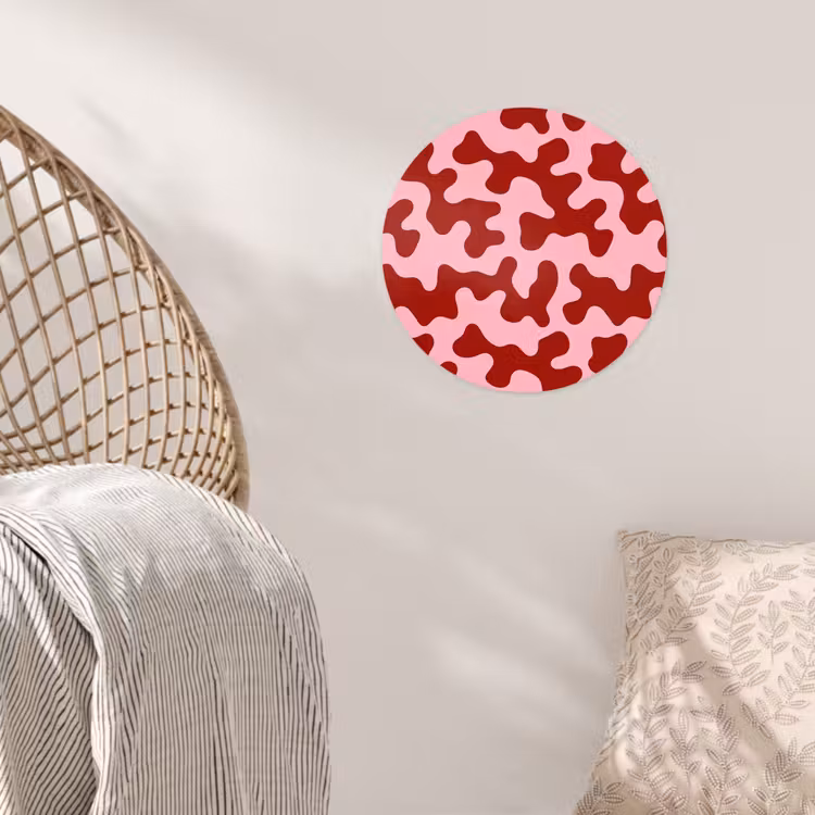 Modern - Abstract - Rood Wandcirkel behangsticker klein 186 -sfeer4