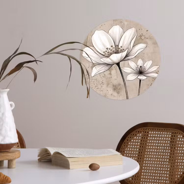 Modern - Design - Wit Wandcirkel behangsticker klein -sfeer3