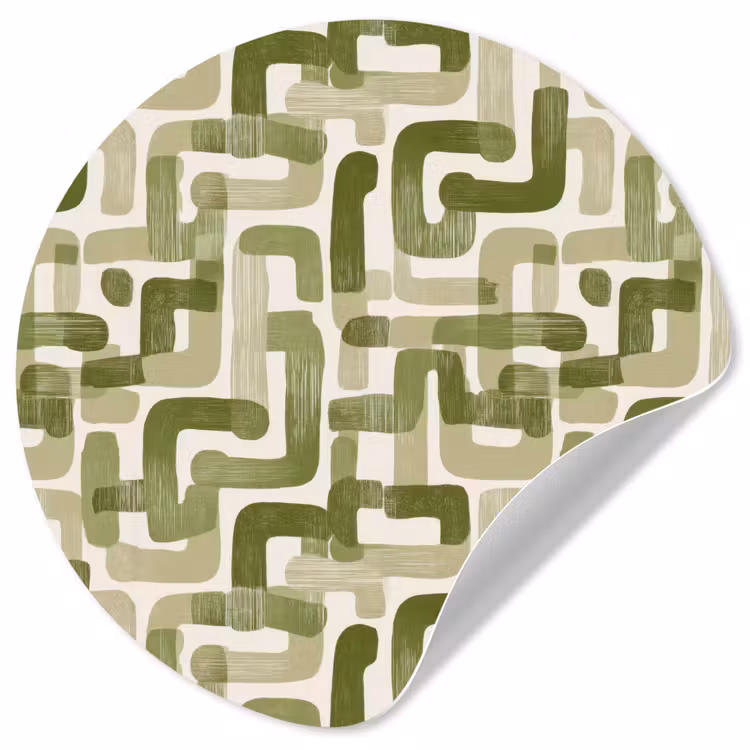 Modern - Grafisch - Groen Wandcirkel behangsticker klein 186 -3d