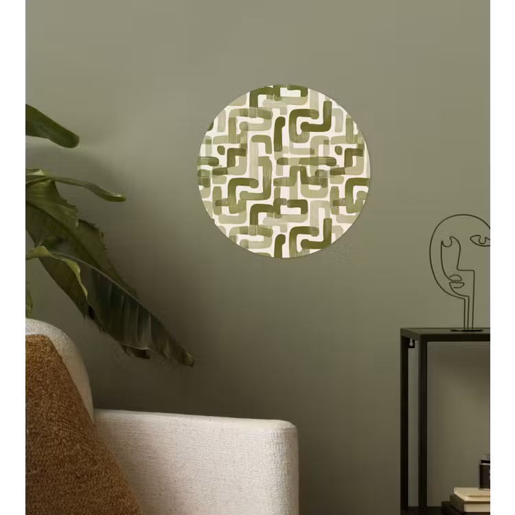 Modern - Grafisch - Groen Wandcirkel behangsticker klein 186 -sfeer2