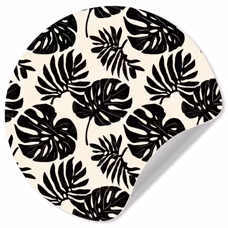 Modern - Monstera - Zwart Wandcirkel behangsticker klein 186 -3d