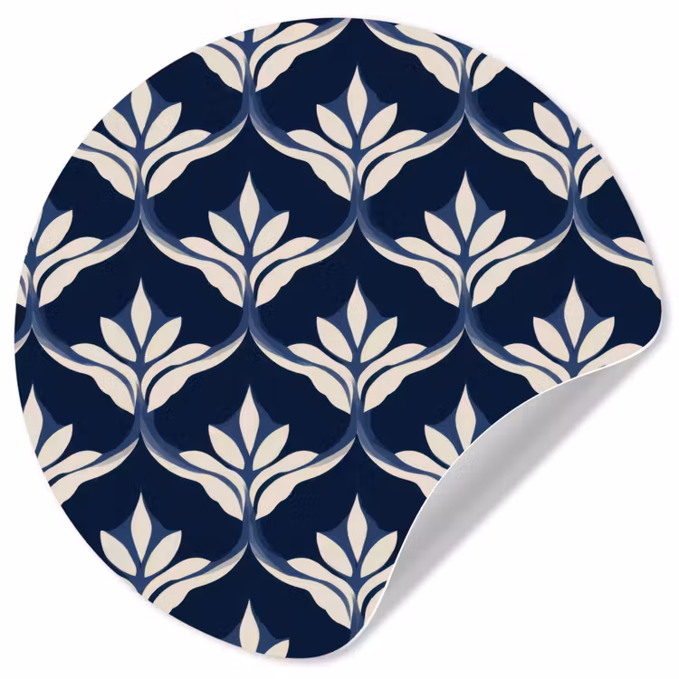 Modern - Ontwerp - Blauw Wandcirkel behangsticker klein 186 -3d