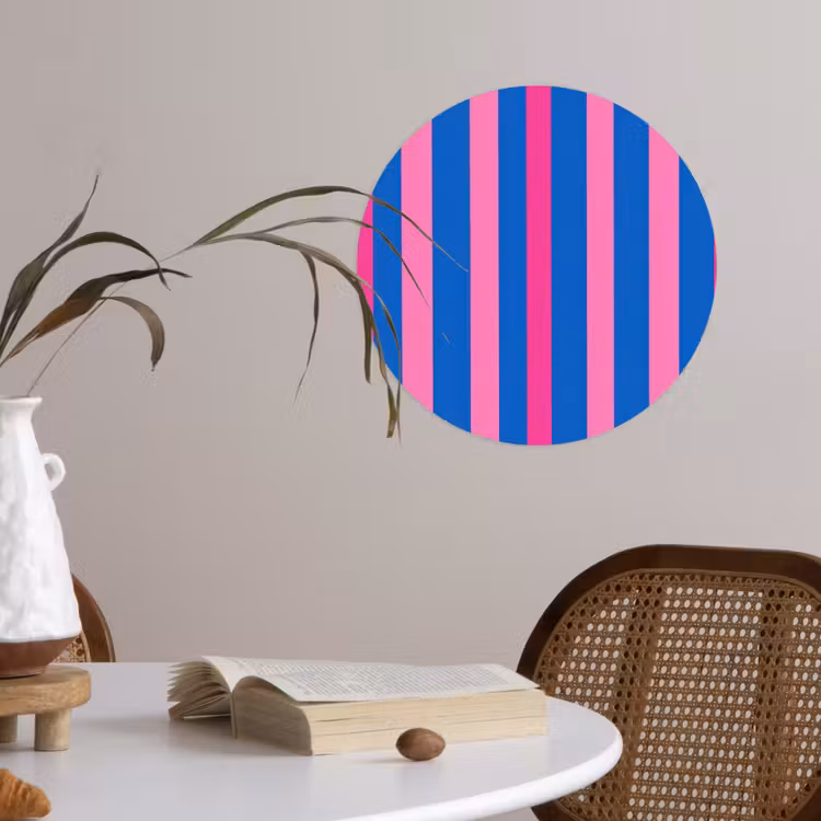 Modern - Optisch - Roze Wandcirkel behangsticker klein 186 -sfeer3