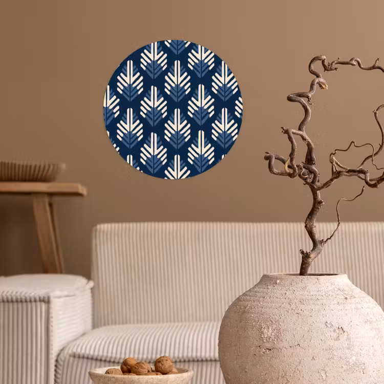 Modern - Patroon - Blauw Wandcirkel behangsticker klein 186 -sfeer1