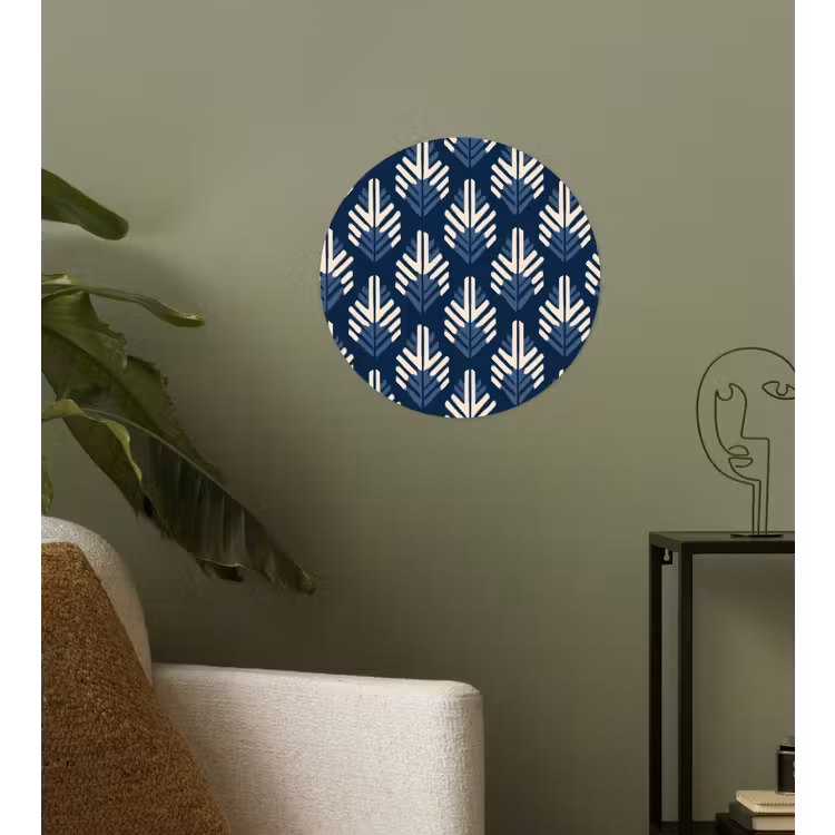 Modern - Patroon - Blauw Wandcirkel behangsticker klein 186 -sfeer2