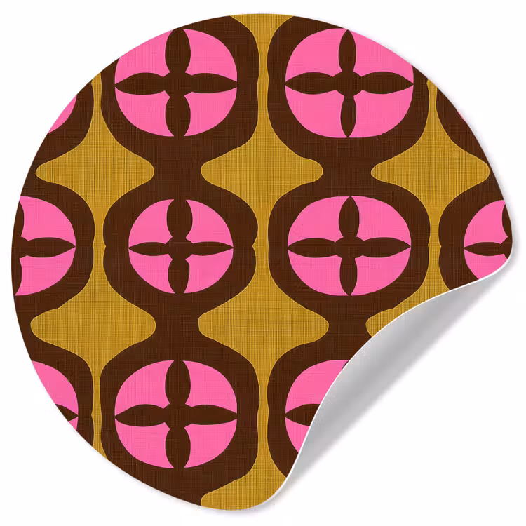 Modern - Patroon - Roze Wandcirkel behangsticker klein 186 -3d