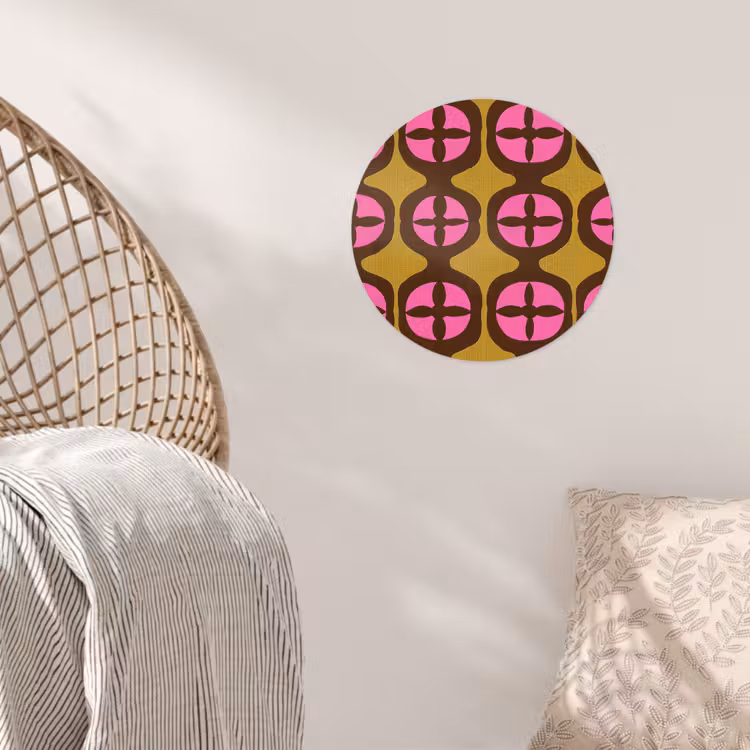 Modern - Patroon - Roze Wandcirkel behangsticker klein 186 -sfeer4