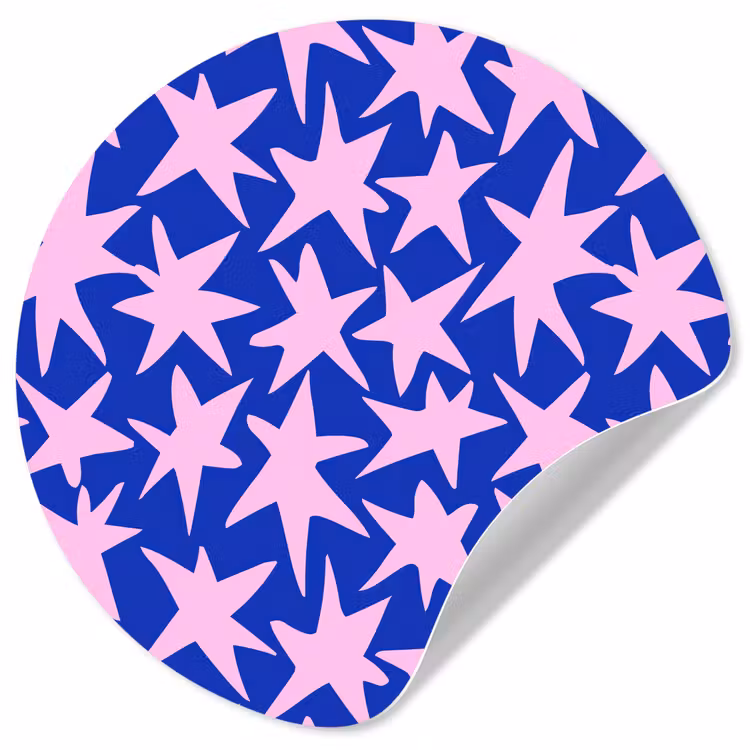 Modern - Sterren - Blauw Wandcirkel behangsticker klein 186 -3d