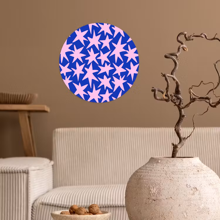Modern - Sterren - Blauw Wandcirkel behangsticker klein 186 -sfeer1