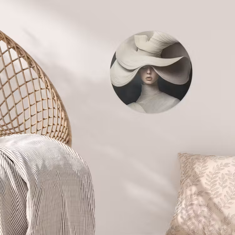 Modern - Vrouw - Hoed Wandcirkel behangsticker klein -sfeer4
