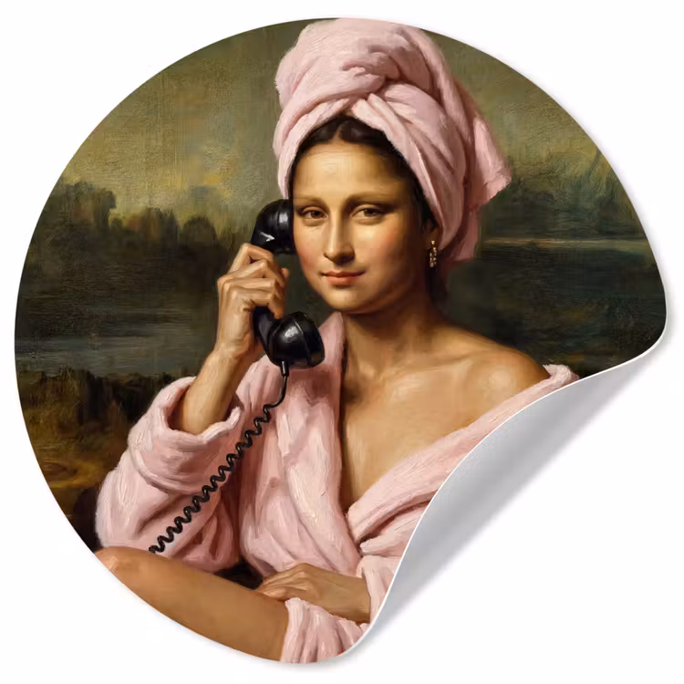 Mona - Klassiek - Roze Wandcirkel behangsticker klein -3d