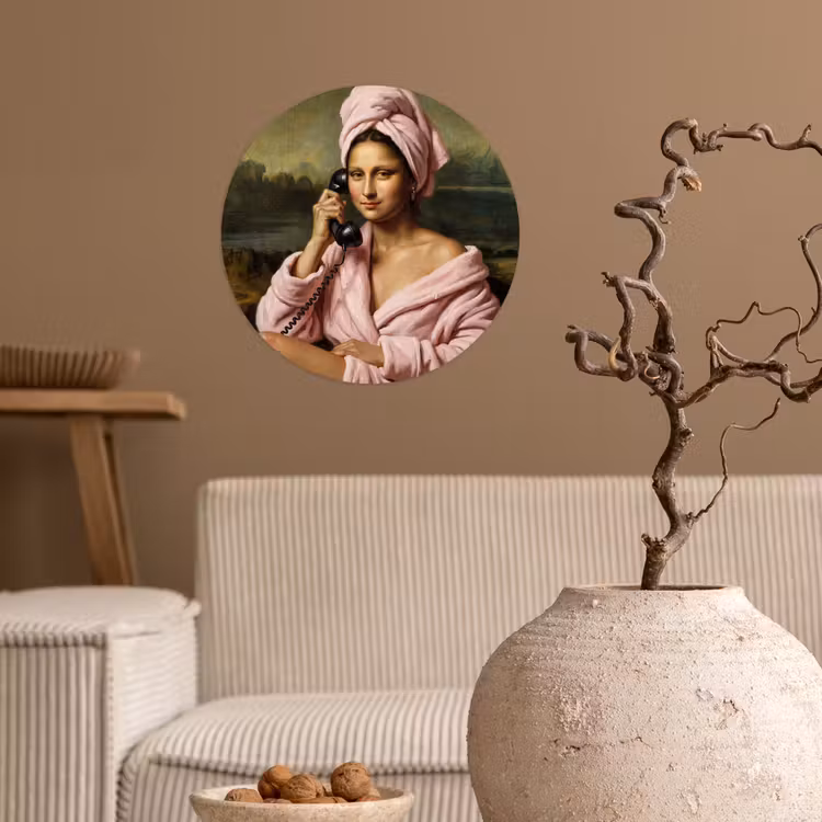 Mona - Klassiek - Roze Wandcirkel behangsticker klein -sfeer1