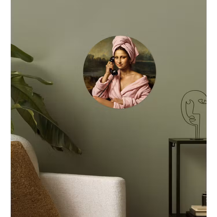 Mona - Klassiek - Roze Wandcirkel behangsticker klein -sfeer2