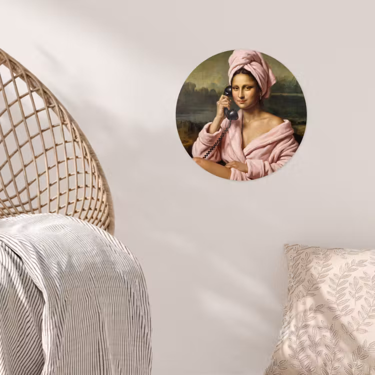 Mona - Klassiek - Roze Wandcirkel behangsticker klein -sfeer4